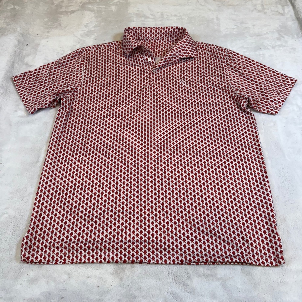 Rhoback Iowa State University Cardinals Performance Polo Shirt Mens XL Red White